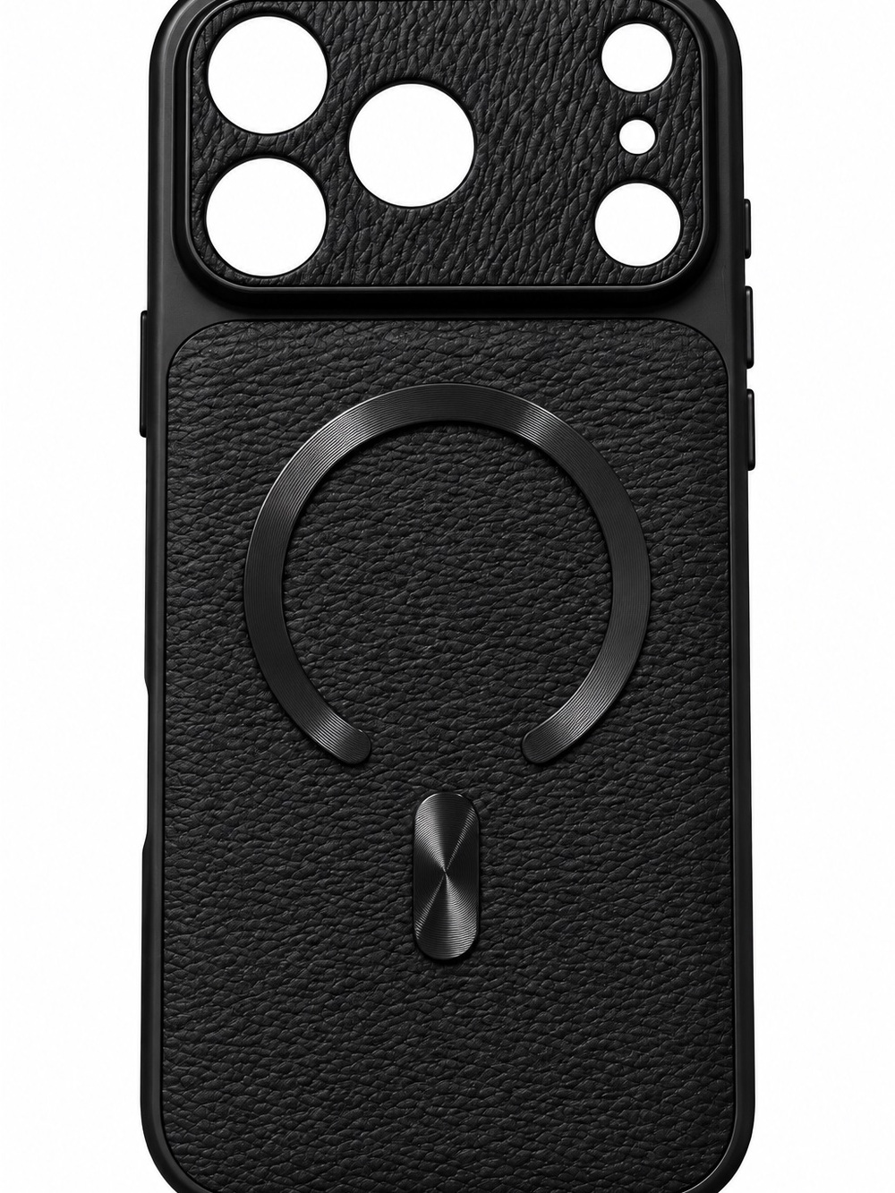 Black Leather-Texture Magnetic  Phone Case for iphone 17 Pro Max & Pro Max